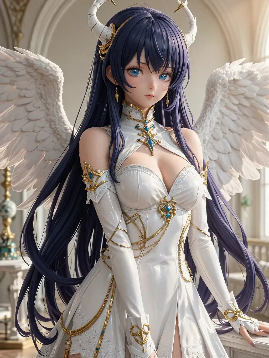 Fictional AI character in natural light