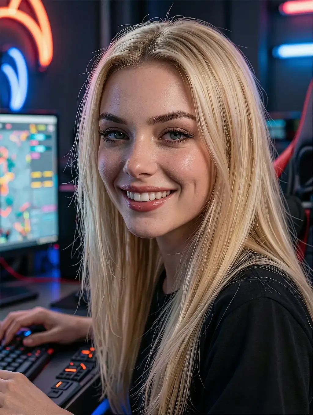 Fictional AI character on the AI sexting page